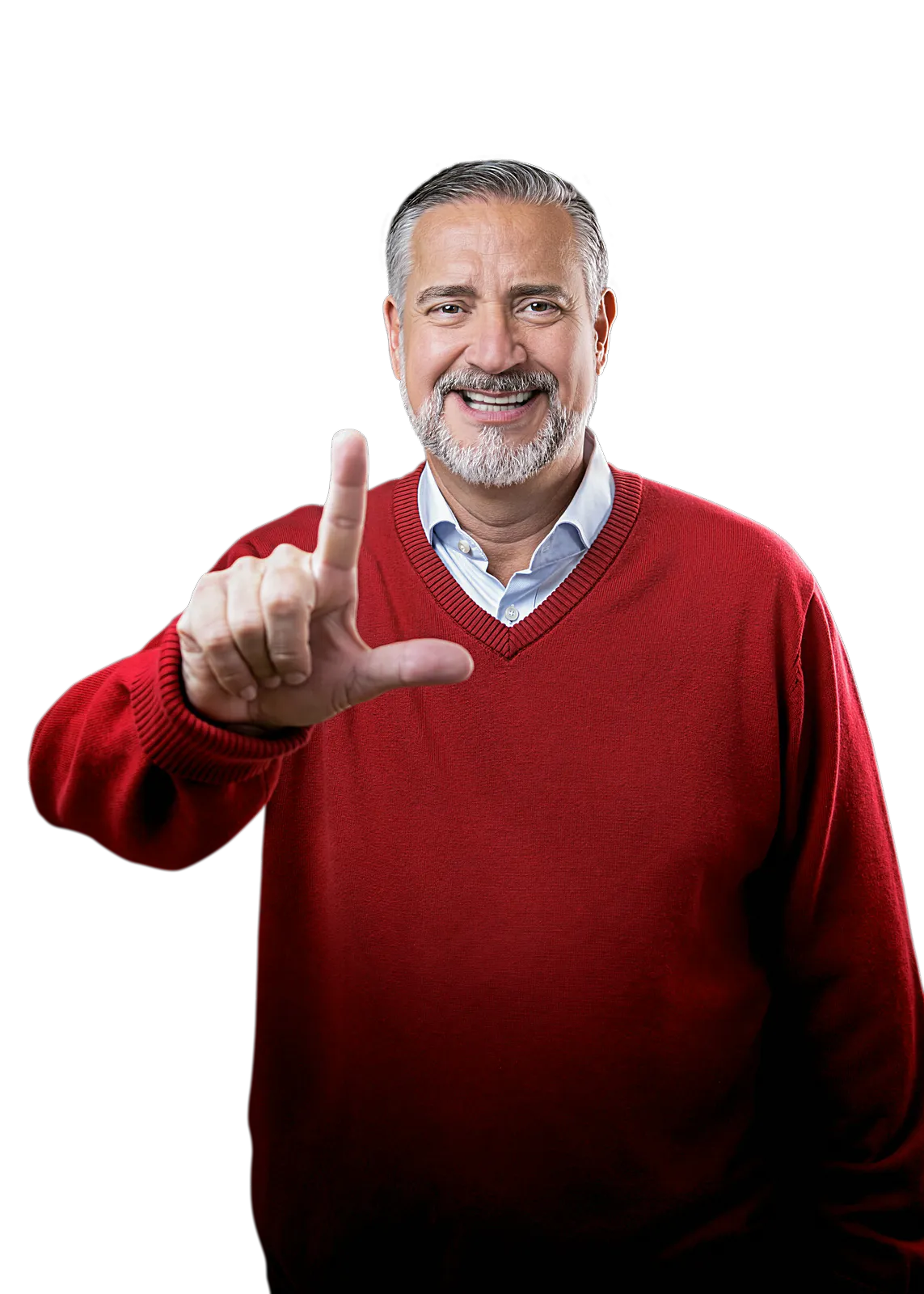 Paulo Pimenta fazendo o L